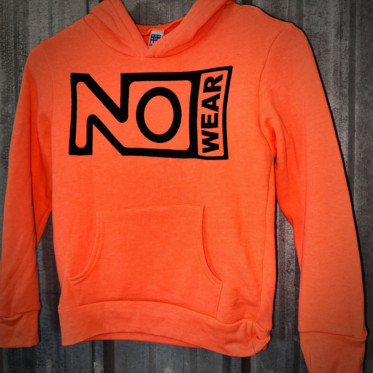 Neon orange graphic hoodie hotsell